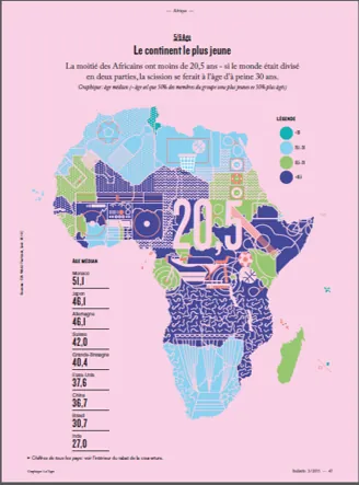 Map of Africa, the youngest continent in the world